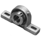 Grip Tight Two-Bolt Pillow Block - Stainless Housing, Corrision Resistant Insert Metric Bore - GTEZ Normal Duty Stainless Steel Housed Pillow Blocks